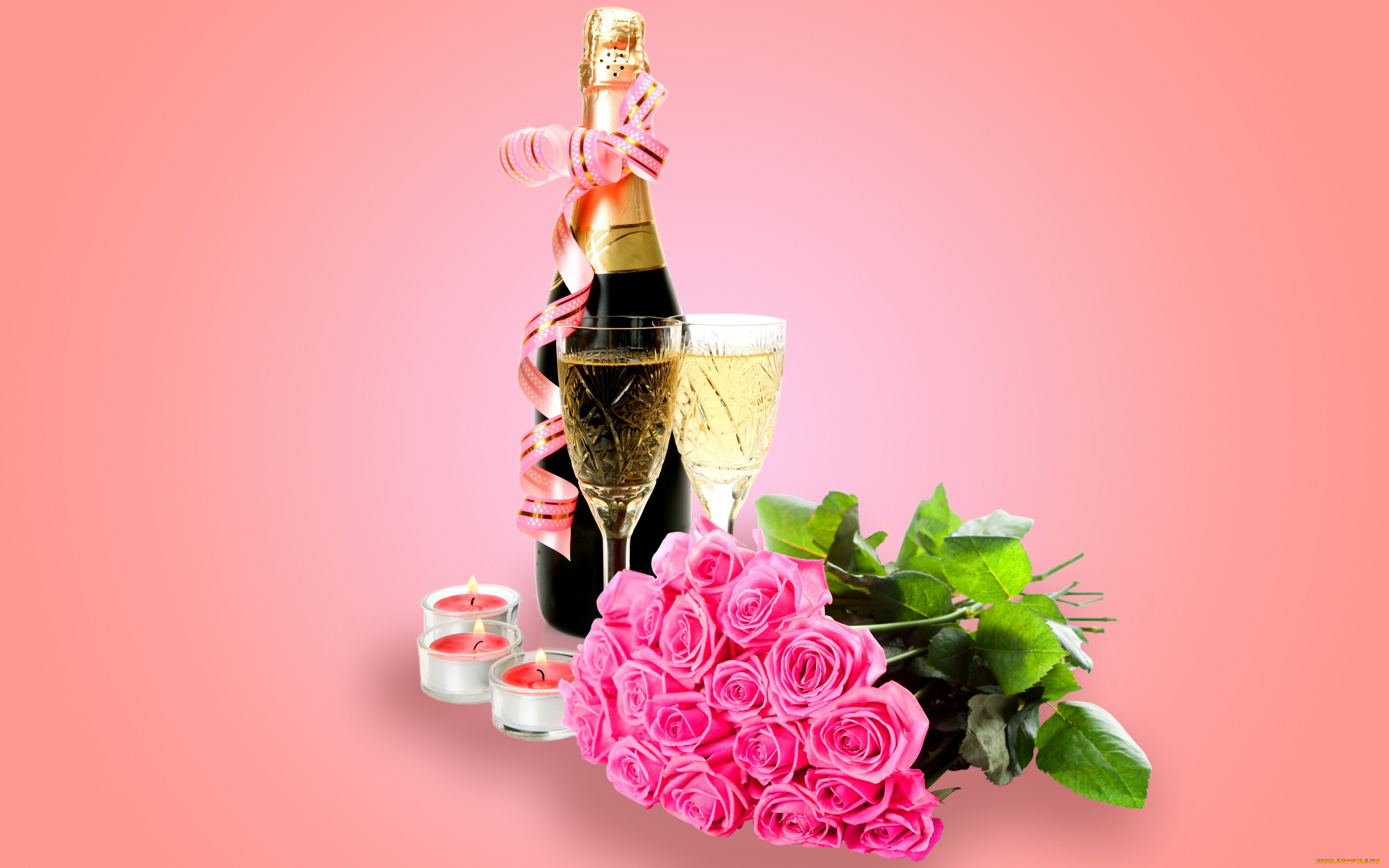 , ,  , glass, flowers, roses, champagne, valentine's, day, romantic, , , 